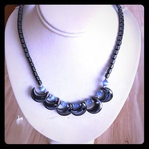 Hematite Moon Necklace